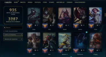 Ouro 3 com TODOS os Champs e 302 Skins +2 Raras