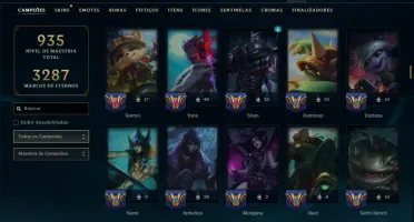 Ouro 3 com TODOS os Champs e 302 Skins +2 Raras