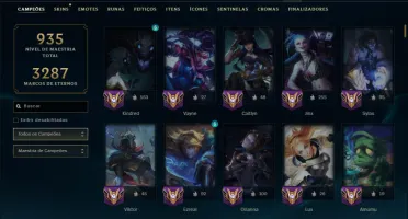 Ouro 3 com TODOS os Champs e 302 Skins +2 Raras