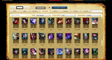 Conta: Diamante IV - 112 campeões - 35 skins - 2 cromas.