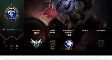 Conta no league of legends, prata III, ganhando 24pdl, lvl33