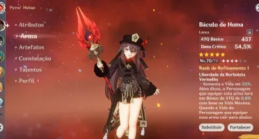 Conta Genshin Impact Hu Tao + Yelan + 2 Homa