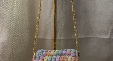 Mini Bag Aurora Infantil Rosa com Aba Colorida