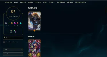 Ouro 4 com 125 Champs e 82 Skins ( ADC / SUP / MID )