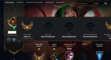 Ouro 4 com 125 Champs e 82 Skins ( ADC / SUP / MID )