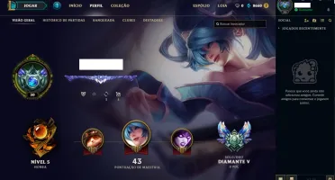 Conta LoL Borda Diamante 2018