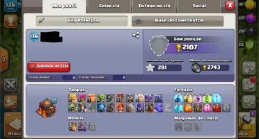 Clash of Clans - CV 10 com muros LVL 7 - Conta LVL 136