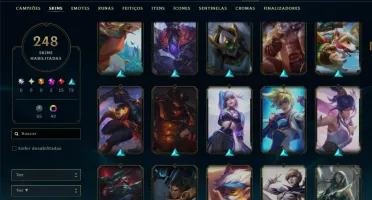 Mestre com TODOS os Champs e 248 Skins ( 193 PDL )