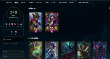 Mestre com TODOS os Champs e 248 Skins ( 193 PDL )