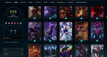 Mestre com TODOS os Champs e 248 Skins ( 193 PDL )