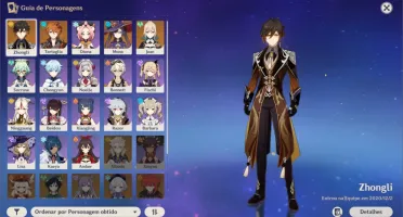 Conta Genshin Impact ar41 Zhong/Mona/Child/Jean + Arma 5*