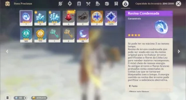 Conta Genshin Impact ar41 Zhong/Mona/Child/Jean + Arma 5*