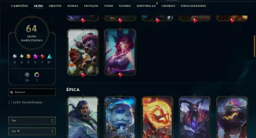 Ouro 2 com 120 Champs e 64 Skins ( MAIN ADC )