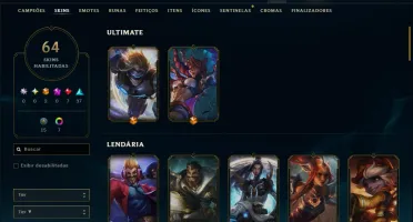 Ouro 2 com 120 Champs e 64 Skins ( MAIN ADC )