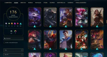 Unranked com TODOS os Champs e 176 Skins ( MID / ADC / SUP )