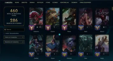 Unranked com TODOS os Champs e 176 Skins ( MID / ADC / SUP )