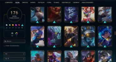 Unranked com TODOS os Champs e 176 Skins ( MID / ADC / SUP )