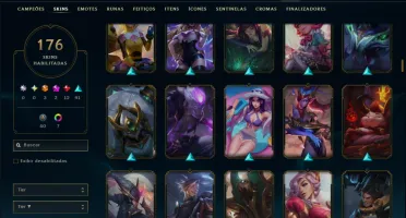 Unranked com TODOS os Champs e 176 Skins ( MID / ADC / SUP )