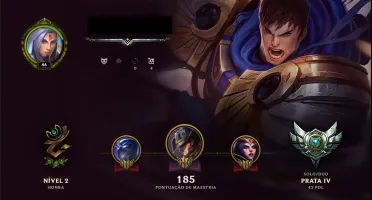 CONTA LEAGUE OF LEGENDS PRATA IV - 47 CAMPEÕES - 11 SKINS