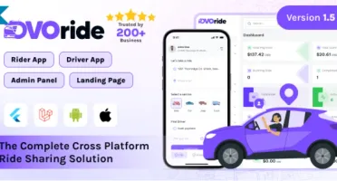 OvoRide v1.5 - Complete Cross Platform Ride Sharing Solution
