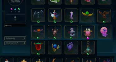 CONTA GOLD LVL 300+, 124 CHAMPS, 59 SKINS, 89 EMOTES E MAIS