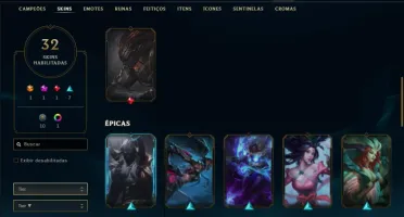 Conta ouro 2 com 32 skins e 69 champs