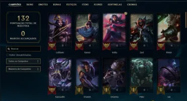 Conta ouro 2 com 32 skins e 69 champs