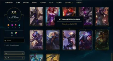 Conta ouro 2 com 32 skins e 69 champs