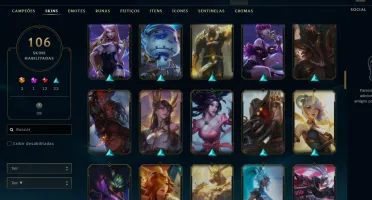 🔥Conta smurf LOL BR com 101 skins, 17000EA e 1033 RP🔥