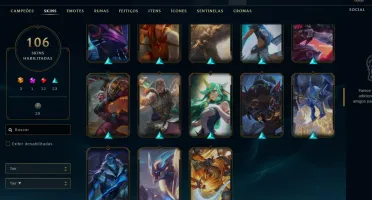 🔥Conta smurf LOL BR com 101 skins, 17000EA e 1033 RP🔥