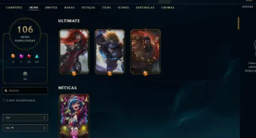 🔥Conta smurf LOL BR com 101 skins, 17000EA e 1033 RP🔥