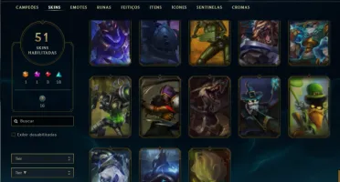 Prata 4 com 110 Champs e 51 Skins +1 Fragmento