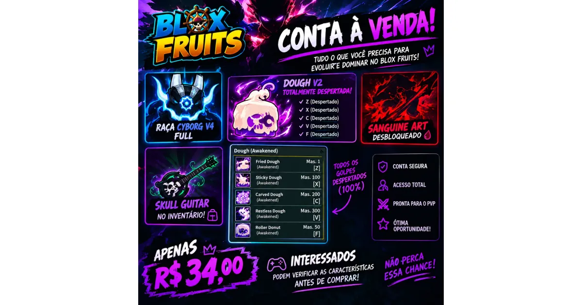 Blox fruits conta a venda - Roblox - DFG