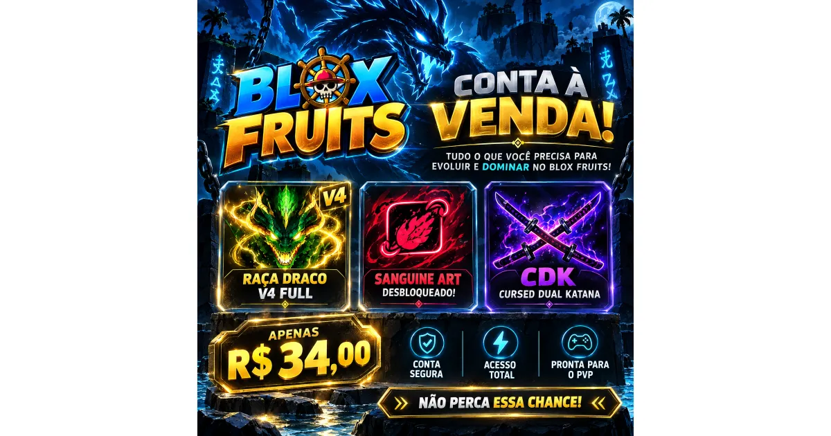 Conta blox fruits raça draco v4 full - Roblox - DFG
