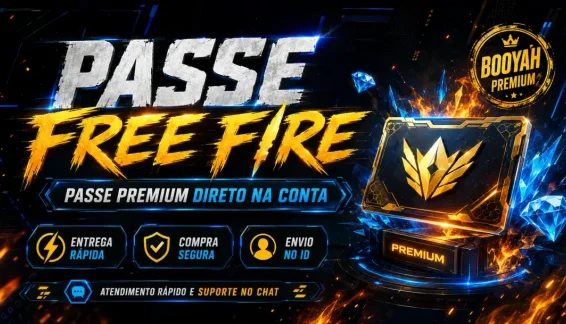 PASSE BOOYAH PREMIUM FREE FIRE GARENA | VIA ID, SEM ADICIONA