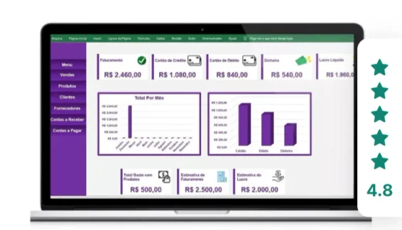 Planilha de Controle Financeiro e Cadastro de Clientes