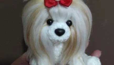 Miniatura Shitzu - Amigurumi de Crochê com Feltragem