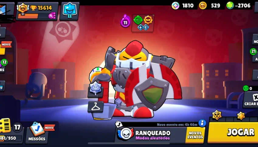Brawl star conta upada com algumas Skin