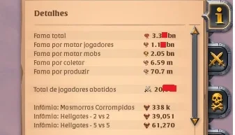 Conta Albion Online 3.3 Bn De Fama +700M Em Prata .