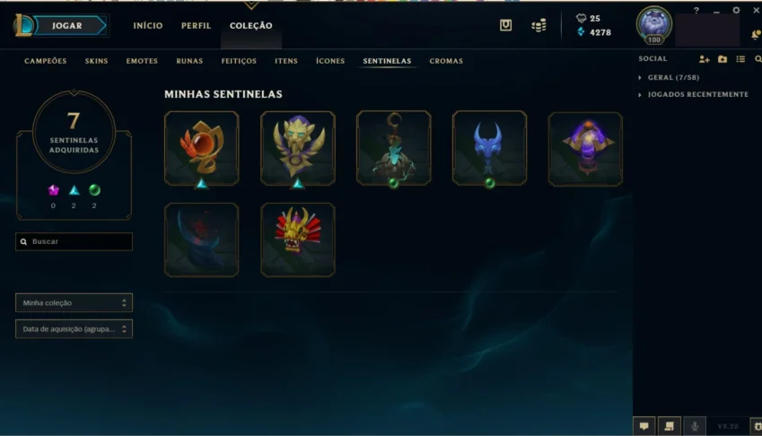 Conta League of Legends Lv100 Platina 3 Solo/duo Gold 1 Flex