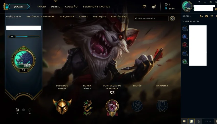 Colta lol lv 38 / gold 4 / 25 champs / 6 skins
