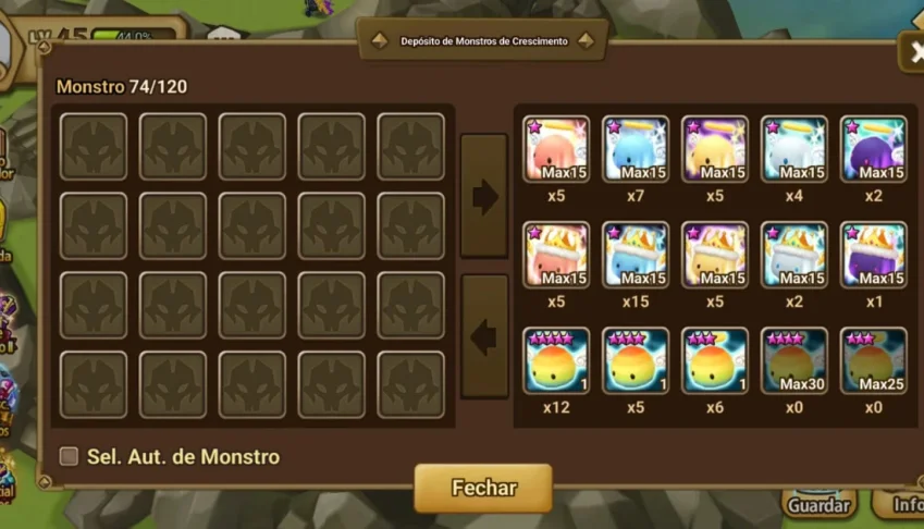 Conta Summoners Wars com quase 5k gemas lvl 45