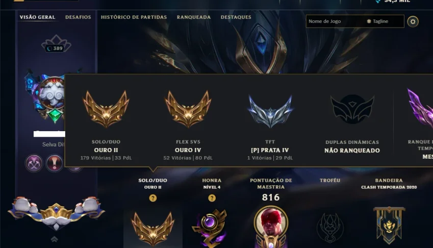 Ouro 2 com TODOS os Champs e 235 Skins ( JG / MID / ADC )