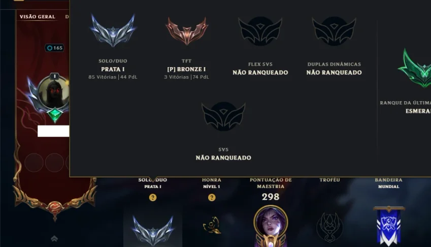 Prata 1 com 100 Champs e 52 Skins +2 Prestigios