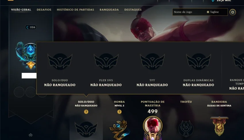 Unranked com TODOS os Champs e 148 Skins ( JG / MID / ADC )