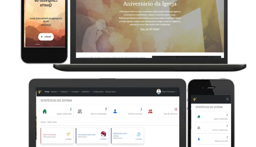 Plataforma online em PHP para gerenciamento de Igrejas.