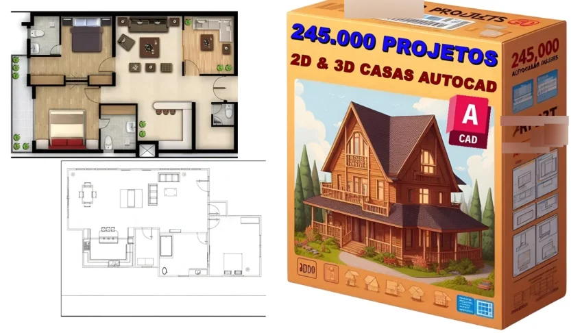 245.000 Projetos Prontos de Casas 2D e 3D AutoCad