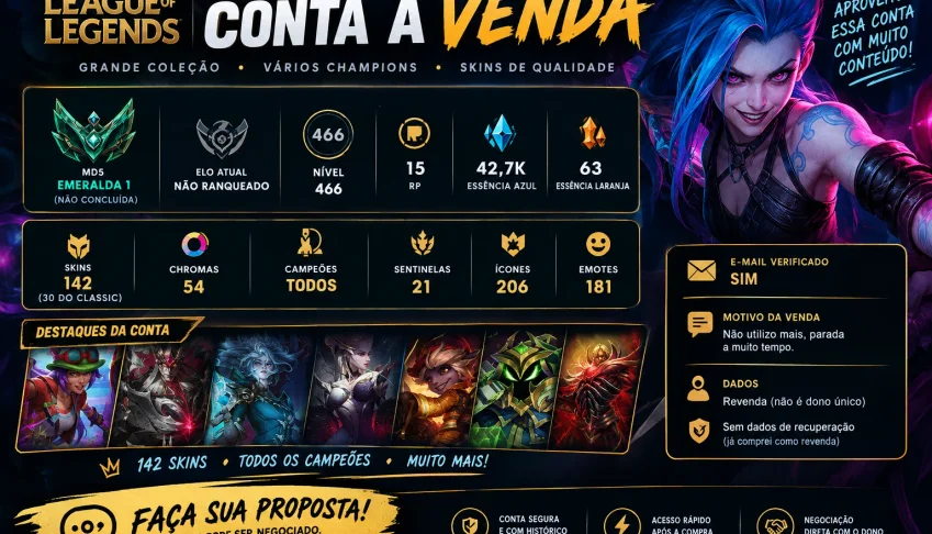 CONTA EX MESTRE COM 110 SKINS - ACEITO OFERTAS