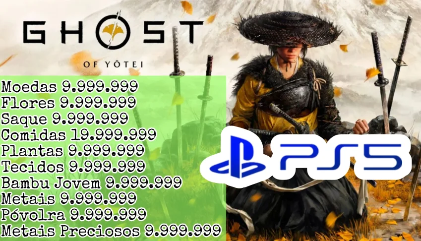 Ghost of Yotei (PS5) - Moedas, Flores,Saque e MUITO MAIS!!