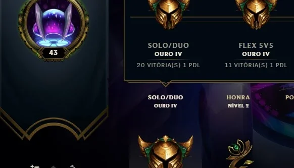 Conta LOL ✅ LVL 43 ✅ ELO GOLD ✅ Skin ULTIMATE da Sona ❗️❗️